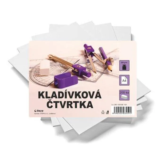 Główne zdjęcie produktu Kladívková čtvrtka A4/200/250g - bílá