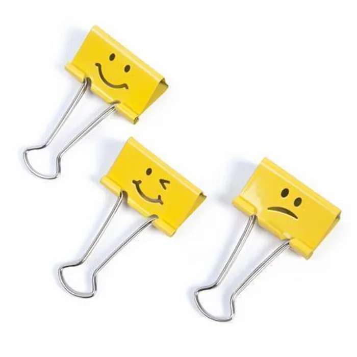 Główne zdjęcie produktu Klipy na dokumenty "Emoji", žlutá, 19 mm, RAPESCO
