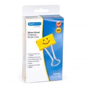 Klipsy na dokumenty „Emoji”, żółte, 32 mm, RAPESCO