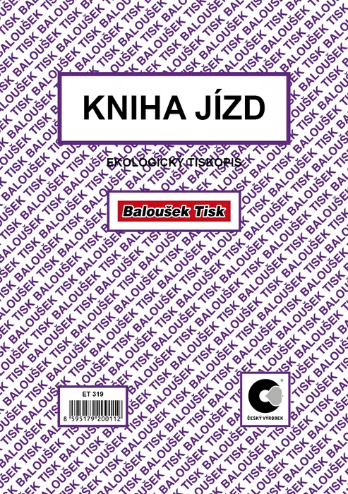 Główne zdjęcie produktu Kniha jízd A5 firemního a soukromého vozidla 24 stran ET319