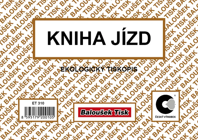 Główne zdjęcie produktu Kniha jízd A6 maxi firemního a soukromého vozidla 52 stran ET310