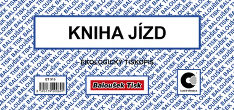 Główne zdjęcie produktu Kniha jízd firemním a soukromým vozidlem 1/3 A4 ET315