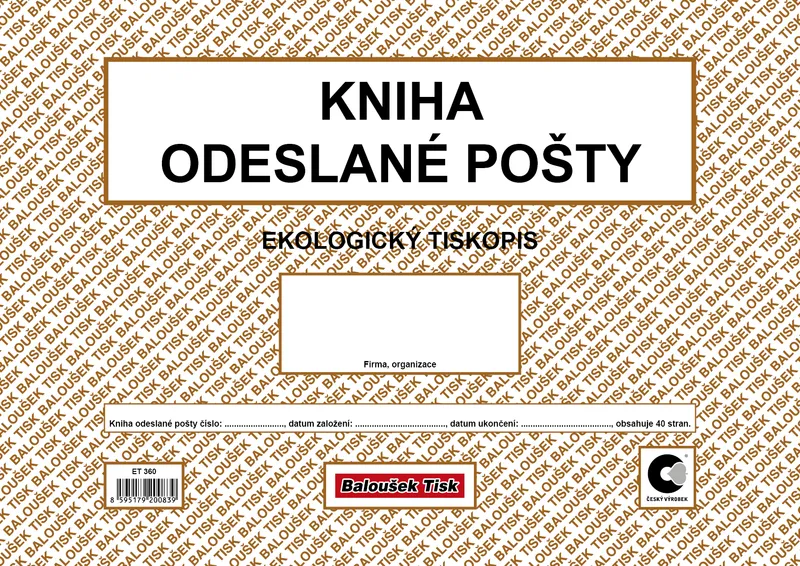 Główne zdjęcie produktu Kniha odeslané pošty ET360