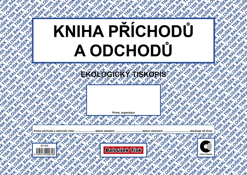 Główne zdjęcie produktu Kniha příchodů a odchodů ET372