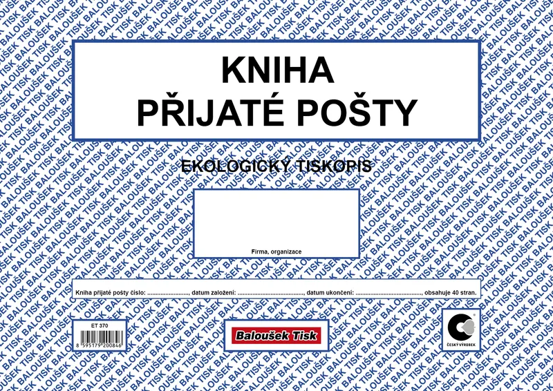 Główne zdjęcie produktu Kniha přijaté pošty ET370