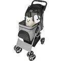 Następne zdjęcie produktu Wózek dla psa BUGGY, szybkoskładany, 47 x 100 x 80 cm, nośność do 15 kg, szary