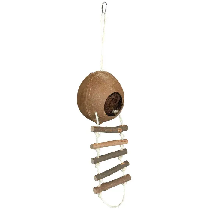 Główne zdjęcie produktu Kokosový domek pro křečky s žebříkem 13 x 56 cm