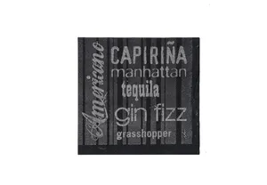 Serwetki koktajlowe Infibra Drink 2-warstwowe 25 × 25 cm czarne z białym nadrukiem [100 szt.]