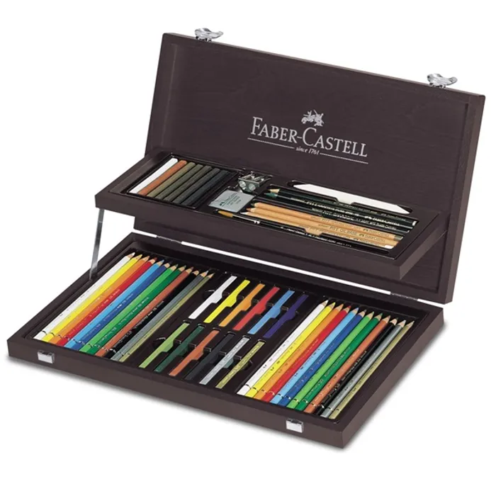 Główne zdjęcie produktu Kolekce Art dřevěná kazeta 54ks a doplňky Faber Castell 110088