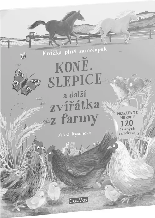 Główne zdjęcie produktu KONĚ, SLEPICE a další zvířátka z farmy – Kniha samolepek