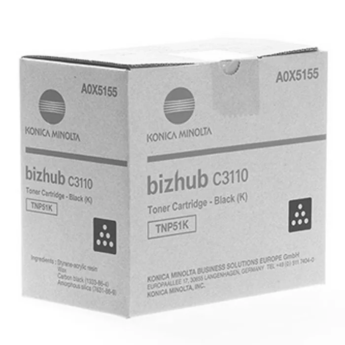 Główne zdjęcie produktu Konica Minolta originální toner A0X5155, black, 5000str., TNP-51K, Konica Minolta Bizhub