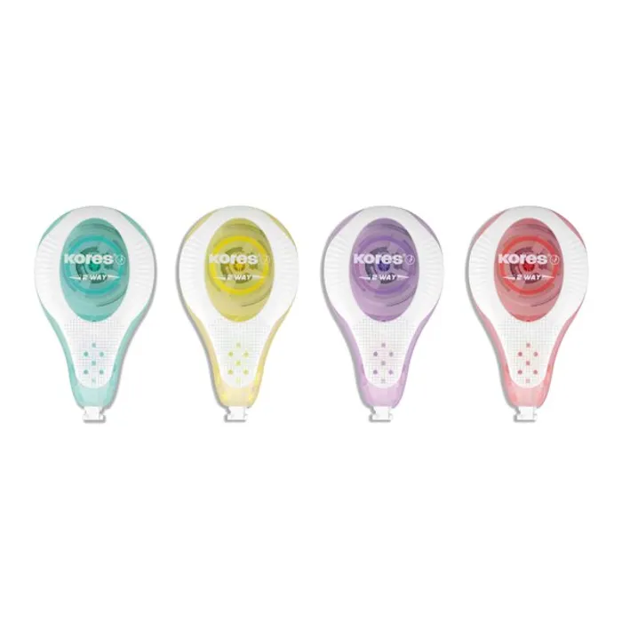 Główne zdjęcie produktu Korekční strojek Kores 2 Way Pastel 4,2 mm x 8 m, mix barev