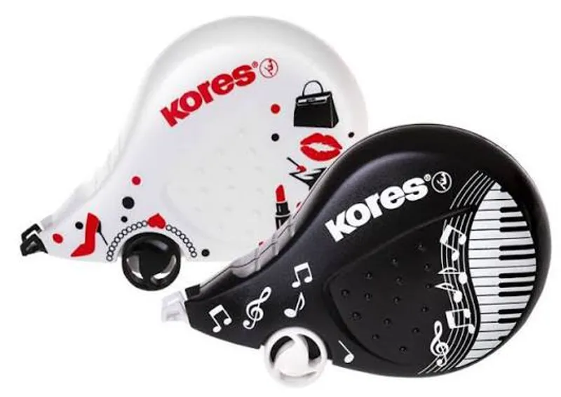 Główne zdjęcie produktu Korekční strojek Kores Scooter Black White 4,2 mm x 8 m, mix motivů