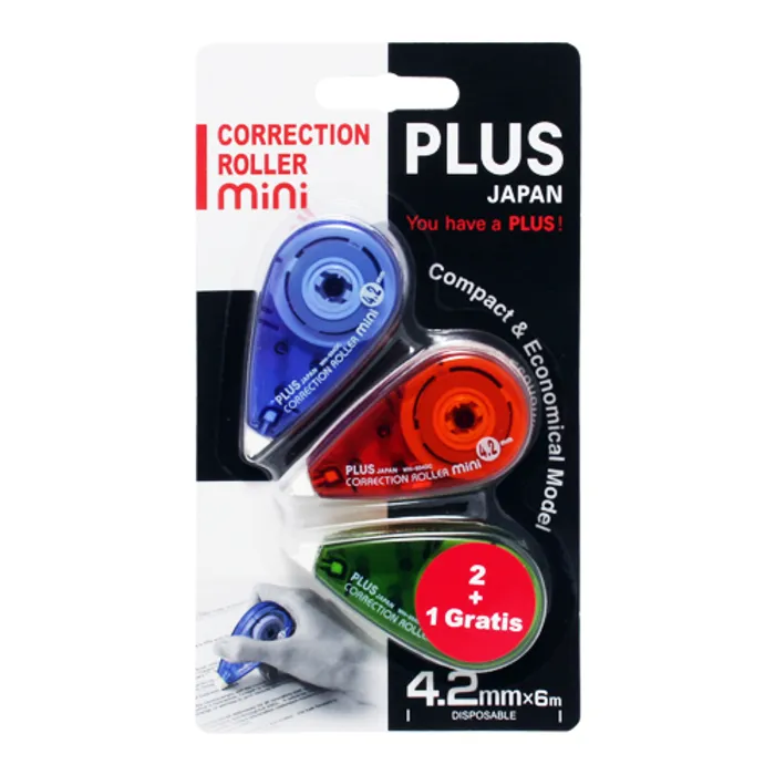 Główne zdjęcie produktu Korektor páska PLUS WH-504DC-3P /4,2 mm x 6 m /