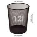 Następne zdjęcie produktu Druciany kosz na śmieci, czarny, 12 l