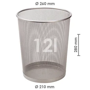 Kosz druciany, srebrny, 12 l