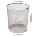 Następne zdjęcie produktu Kosz na śmieci druciany, srebrny 7,8l