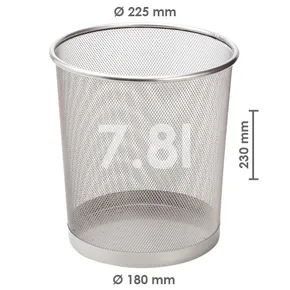 Kosz na śmieci druciany, srebrny 7,8l