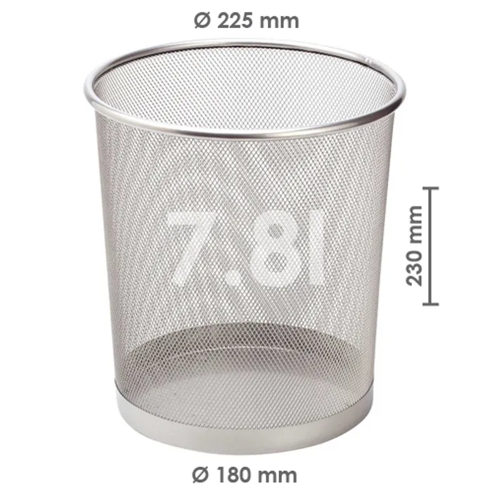 Główne zdjęcie produktu Koš drátěný na odpadky, stříbrný 7,8l