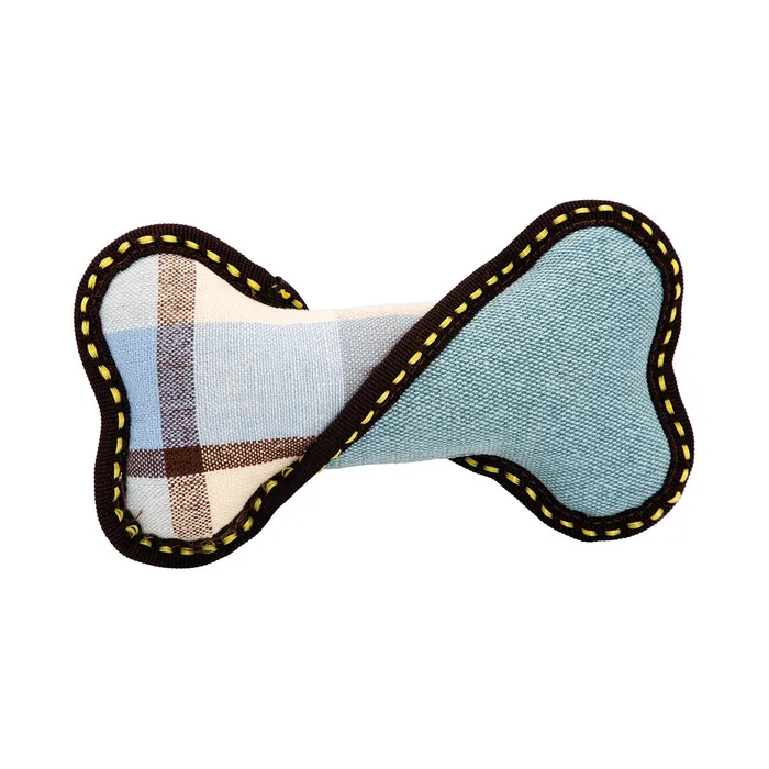 Główne zdjęcie produktu Kost, 21 cm, robustní aport pro psy, HIPHOP DOG, modrá/žlutá