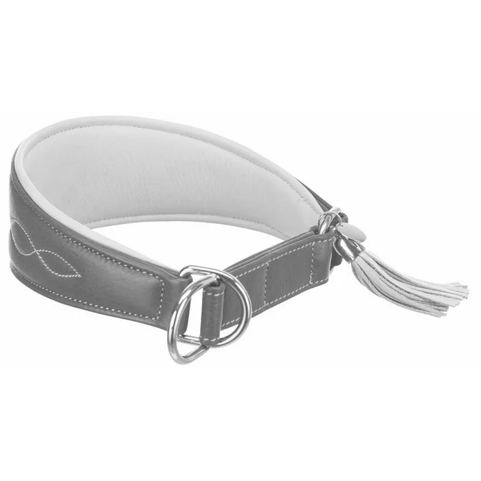 Główne zdjęcie produktu Kožený obojek ACTIVE Comfort pro chrty - petrolejová/žlutá S-M:33-42cm/60mm