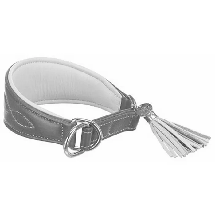 Główne zdjęcie produktu Kožený obojek ACTIVE Comfort pro chrty - petrolejová/žlutá S:27-35cm/55mm