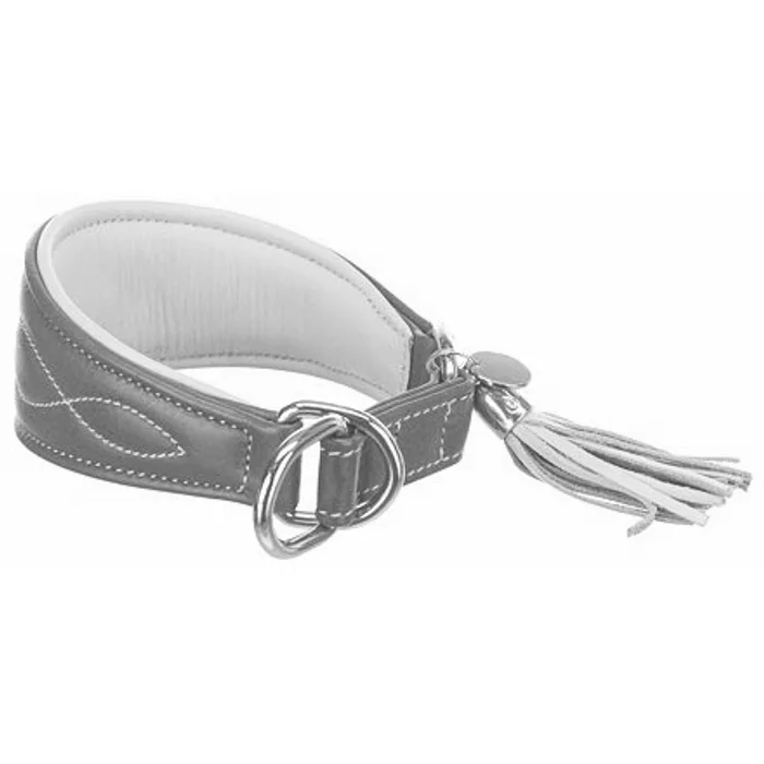 Główne zdjęcie produktu Kožený obojek ACTIVE Comfort pro chrty - petrolejová/žlutá XS-S:24-31cm/50mm