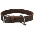 Obroża skórzana RUSTIC - ciemny brąz L: 48-56cm/30mm
