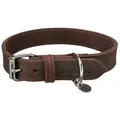 Obroża skórzana RUSTIC - ciemny brąz M: 37-44cm/25mm