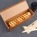Następne zdjęcie produktu Pudełko na pizzę (z tektury falistej) Roll-up kraft 28 x 8 x 7 cm [100 szt]