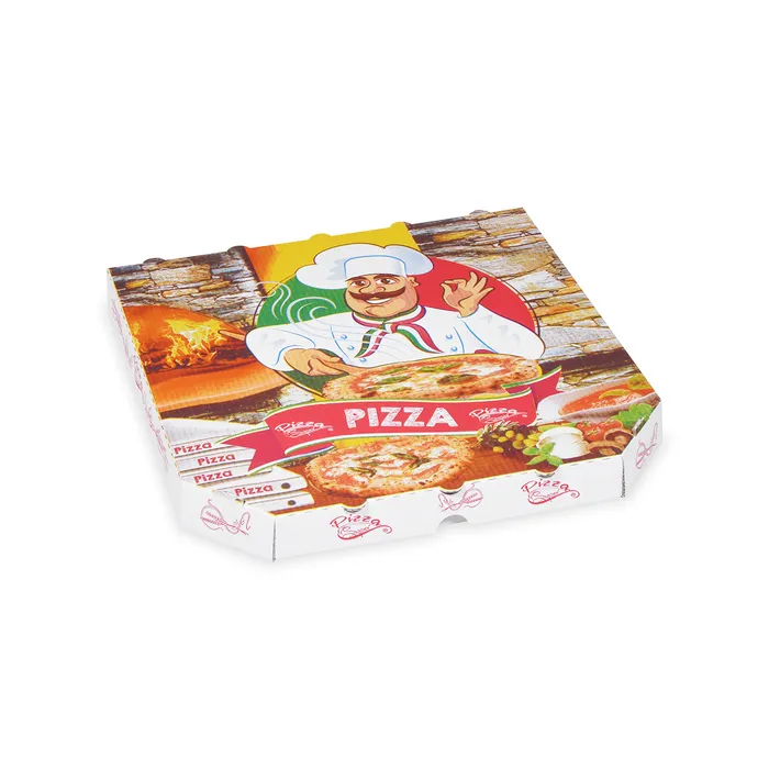 Główne zdjęcie produktu Krabice na pizzu z vlnité lepenky 30 x 30 x 3 cm [100 ks]