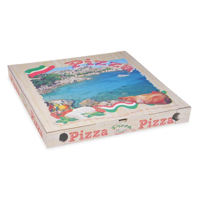 Główne zdjęcie produktu Krabice na pizzu z vlnité lepenky 50 x 50 x 5 cm [100 ks]