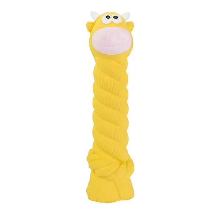 Główne zdjęcie produktu Kravička s latexovým lanem a chroupacím zvukem 15 cm, latex, HipHop