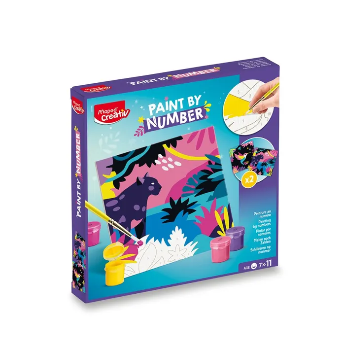 Główne zdjęcie produktu Kreativní sada Maped Creativ Paint by number leopard a pták