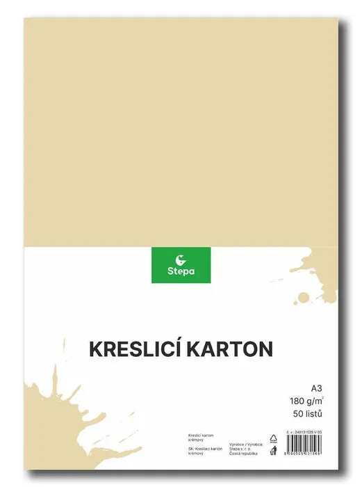 Główne zdjęcie produktu Kreslící karton A3-180g krémový [50 listů]