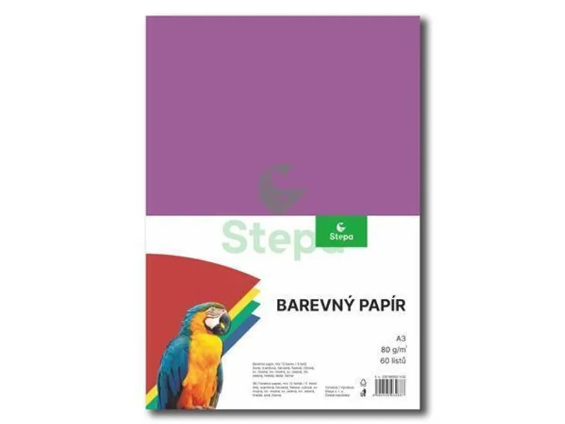 Główne zdjęcie produktu Kreslící karton A3-180g mix 12 barev [60 listů]