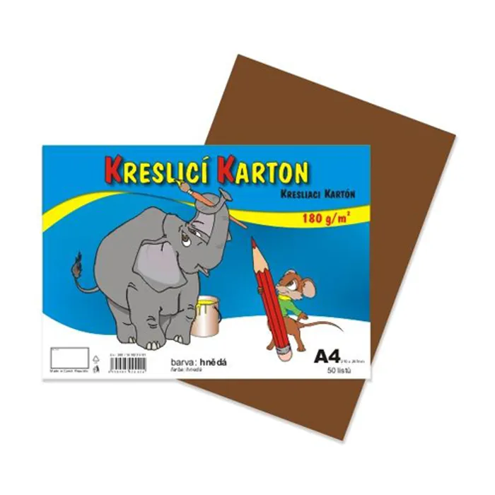Główne zdjęcie produktu Kreslící karton A4-180g hnědý [50 listů]