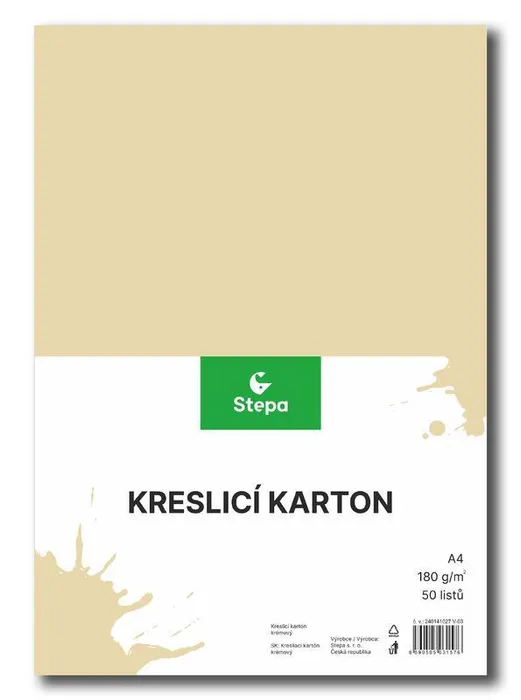 Główne zdjęcie produktu Kreslící karton A4-180g krémový [50 listů]