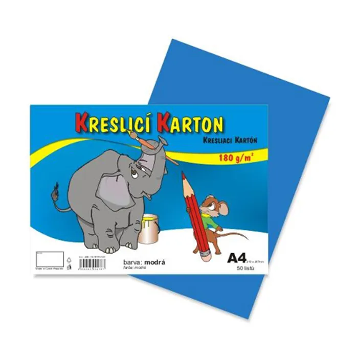 Główne zdjęcie produktu Kreslící karton A4-180g světle modrý [50 listů]