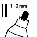 Marker kredowy, czarny, 1 - 2 mm, końcówka stożkowa, płyn, SIGEL