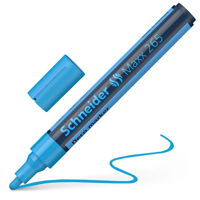 Główne zdjęcie produktu Křídový popisovač "Maxx 265", modrá, 2-3mm, tekutý, SCHNEIDER