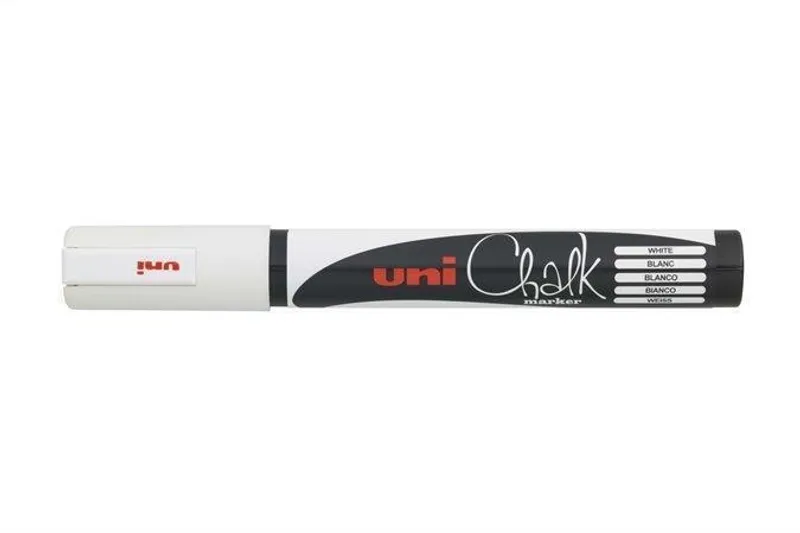 Główne zdjęcie produktu Křídový popisovač "PWE-5M", bílý, 1,8-2,5mm, UNI