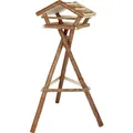 Następne zdjęcie produktu Karmnik dla ptaków zewnętrzny z baldachimem na statywie, drewno sosnowe, 48x27x46 cm