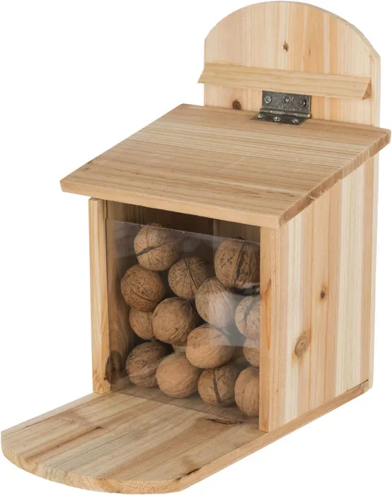 Główne zdjęcie produktu Krmná stanice pro veverky 20 x 30 x 30 cm, přírodní borové dřevo