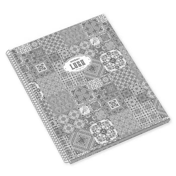Główne zdjęcie produktu Kroužkový blok Ambar Lusa Patchwork A4, linkovaný, 120 listů, mix motivů