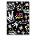 Kroužkový blok Shkolyaryk Born to Shine A5, čtverečkovaný, 80 listů, mix motivů