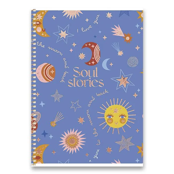 Główne zdjęcie produktu Kroužkový blok Shkolyaryk Soul Stories B5, čtverečkovaný, 80 listů, mix motivů