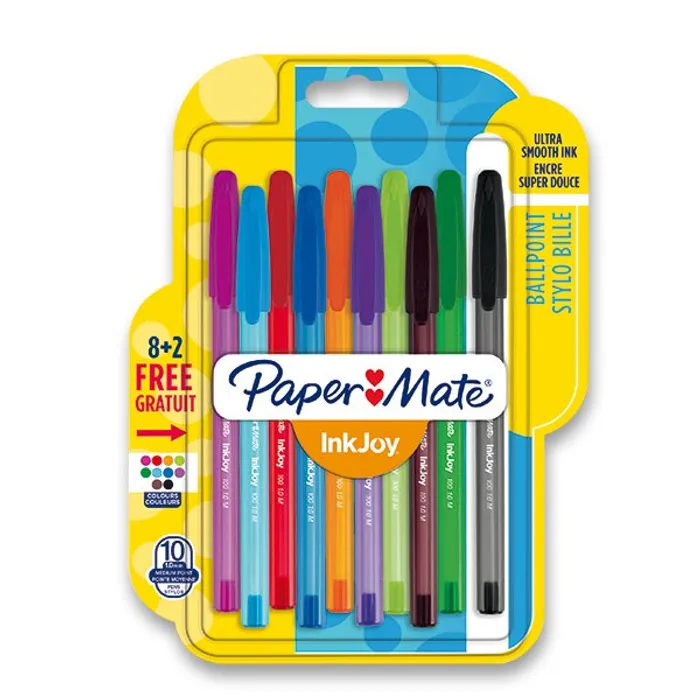 Główne zdjęcie produktu Kuličková tužka PaperMate InkJoy 100 sada 10 barev