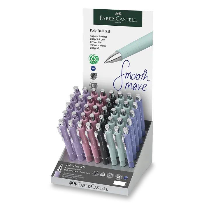 Główne zdjęcie produktu Kuličkové pero Faber-Castell Poly Ball Silver stojánek, 40 ks