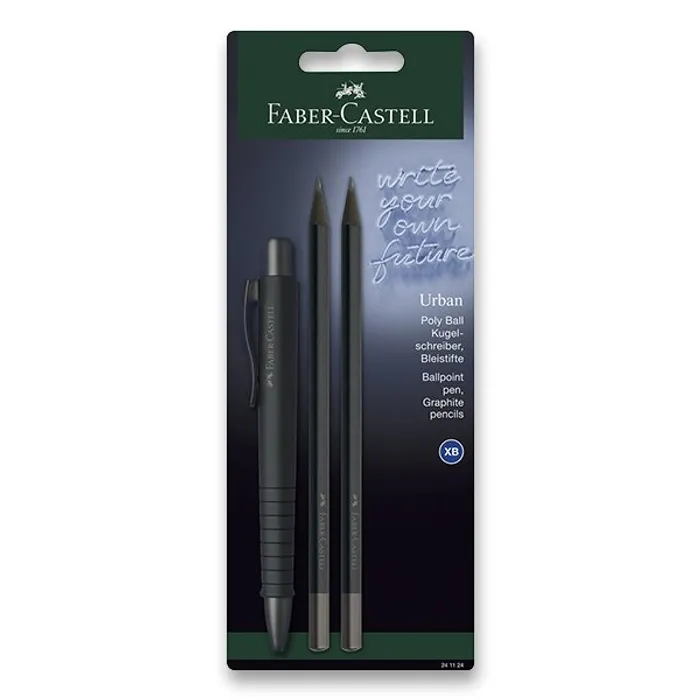 Główne zdjęcie produktu Kuličkové pero Faber-Castell Poly Ball Urban Black sada, 3 ks